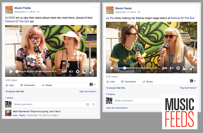 Music Feeds women holding microphones during live interviews