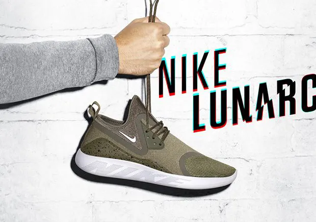 Nike LunaCharge sneaker in olive held by a hand